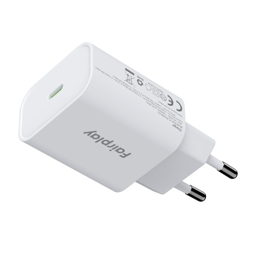 Adaptateur secteur USB-C 25W pour smartphones et tablettes - Blanc photo 4