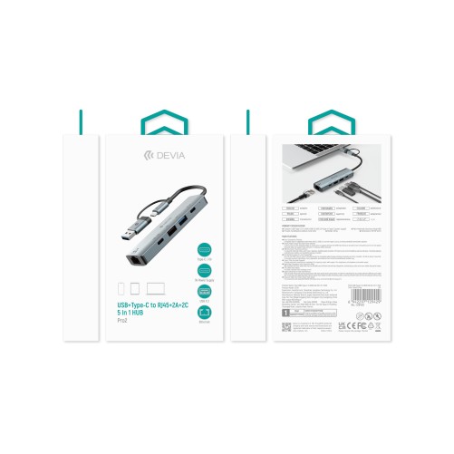 Hub USB-C 5-en-1 Pro2 - Anthracite - Devia photo 1