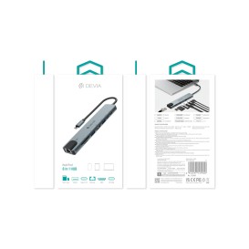 Hub USB-C 8 ports Pro1 - Gris - Devia photo 1