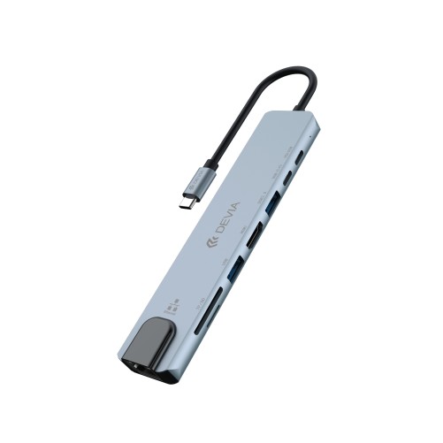 Hub USB-C 8 ports Pro1 - Gris - Devia photo 2
