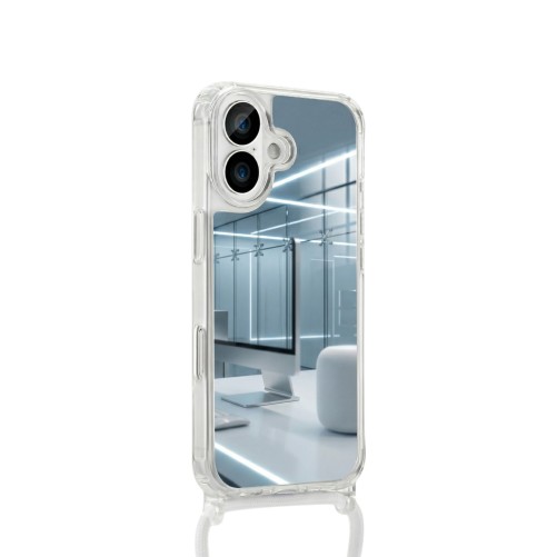 Coque miroir avec cordon blanc iPhone 16 Pro - Transparente photo 3