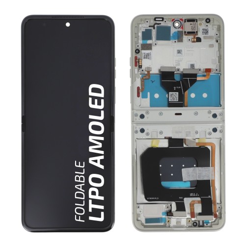 Ecran avec châssis Officiel Motorola Razr 70 - Blanc photo 1