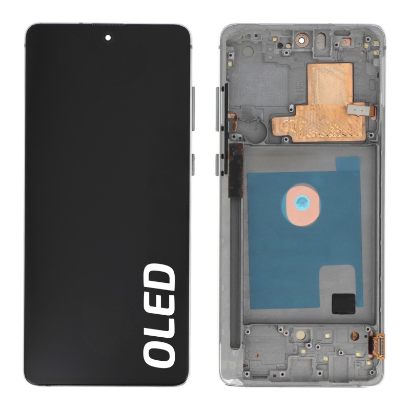 Ecran avec châssis Samsung Galaxy Note 10 Lite - OLED - Argent photo 1