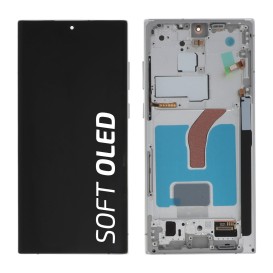 Ecran avec châssis Samsung Galaxy S22 Ultra - Soft OLED - Blanc photo 1