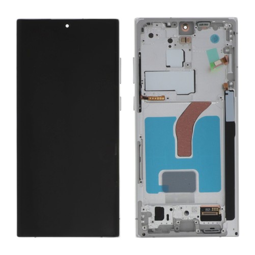 Ecran avec châssis Samsung Galaxy S22 Ultra - Soft OLED - Blanc photo 2