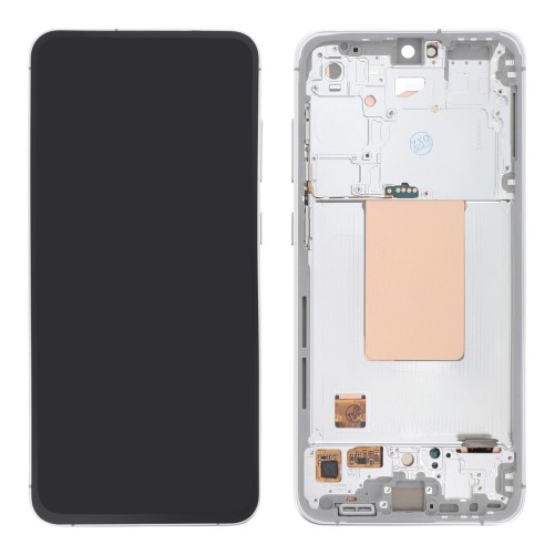 Ecran avec châssis Samsung Galaxy S24 FE - Officiel reconditionné - Argent photo 2