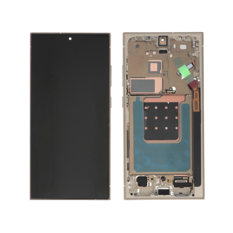 Ecran avec châssis Samsung Galaxy S24 Ultra - Soft OLED - Titane Jaune photo 1