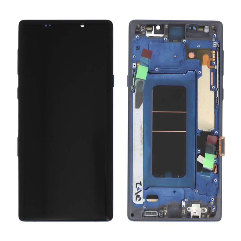 Ecran avec châssis (Soft OLED) Bleu - Galaxy Note 9 photo 1