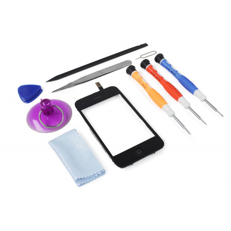 Kit Réparation Bloc Vitre Tactile Noir - iPhone 3G