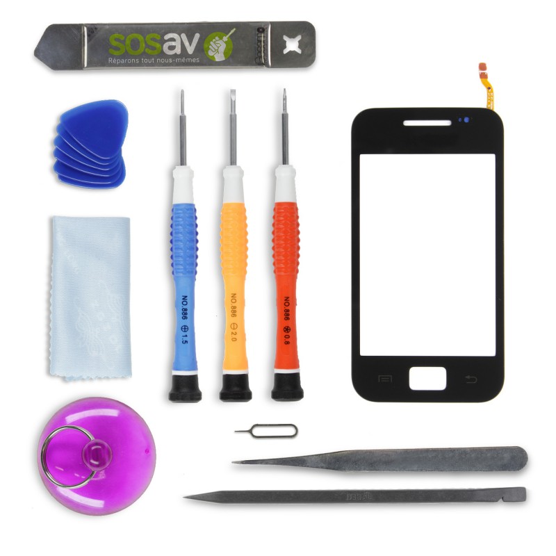 Kit de réparation Vitre Tactile Noire - Galaxy Ace 1