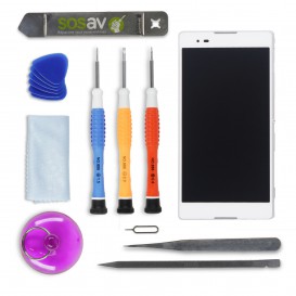 Kit de réparation Ecran Complet Blanc (LCD + Tactile + Châssis) - Xperia T2 Ultra