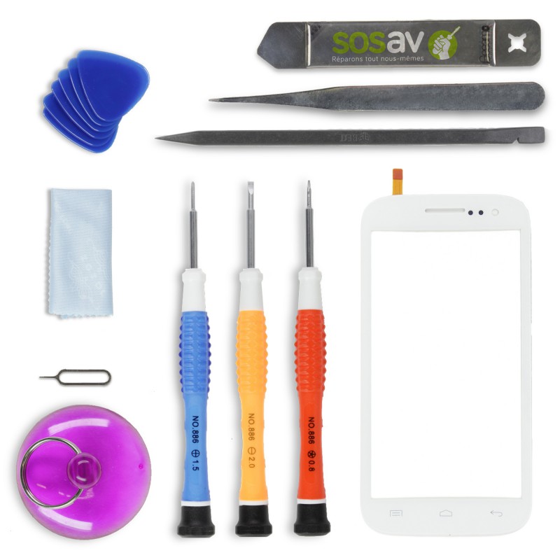 Kit de réparation Vitre Tactile Blanche - Wiko Cink Five