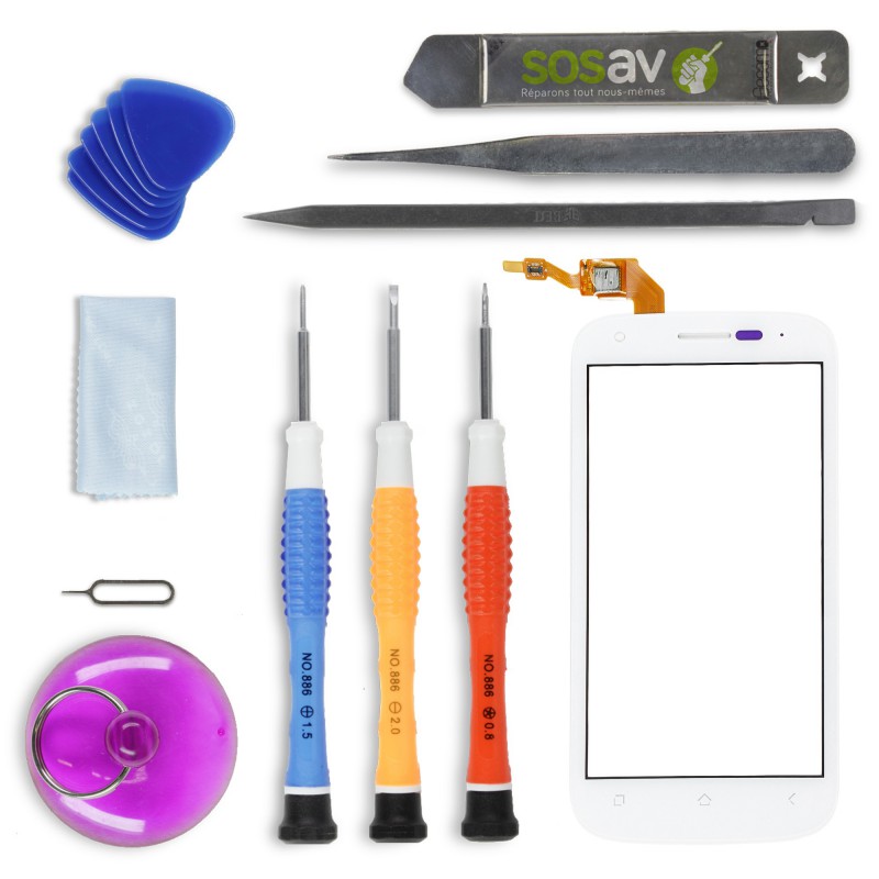 Kit de réparation Vitre Tactile Blanche - Wiko Cink Peax