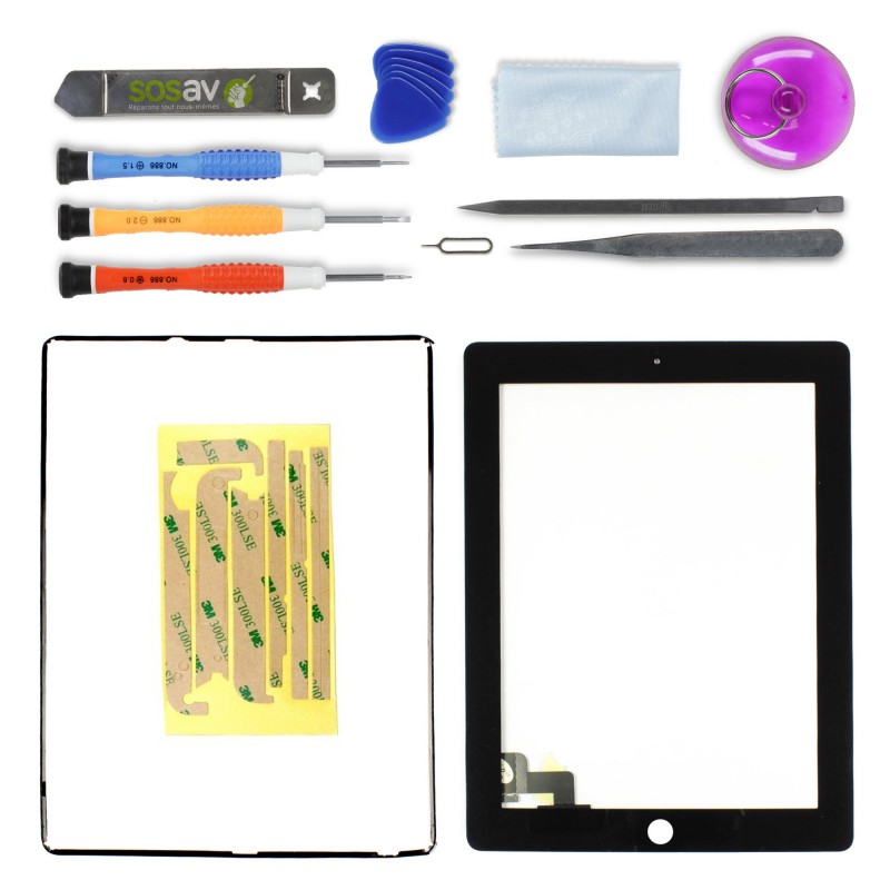 Kit réparation vitre tactile (NOIR) - iPad 2