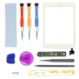 Kit réparation Vitre tactile (BLANC) - iPad Mini / Mini Retina