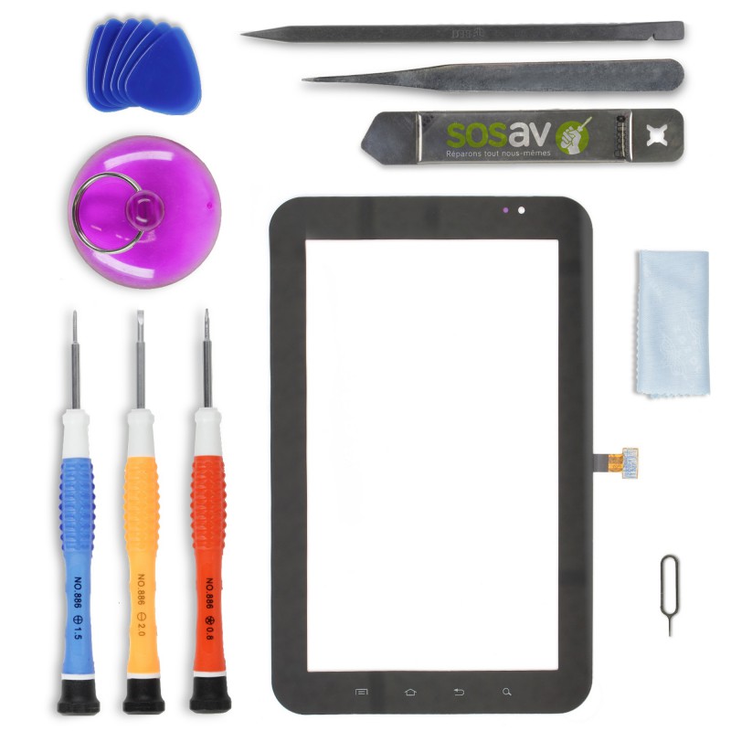 Kit de réparation Vitre Tactile Noire - Galaxy Tab