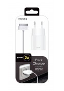 Câble iPad 2/iPhone 4 (30 broches)  + Chargeur secteur 2A