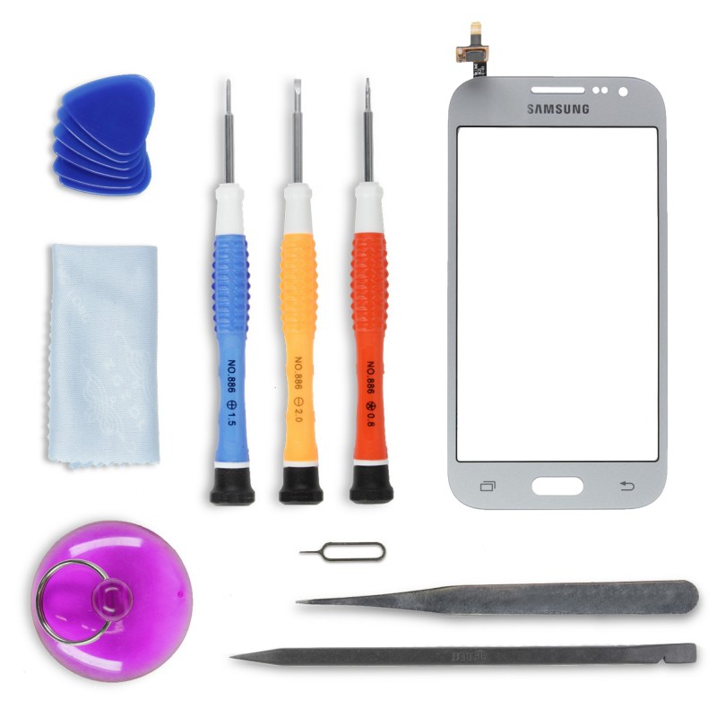 Kit de réparation Vitre tactile Argent - Galaxy Core Prime