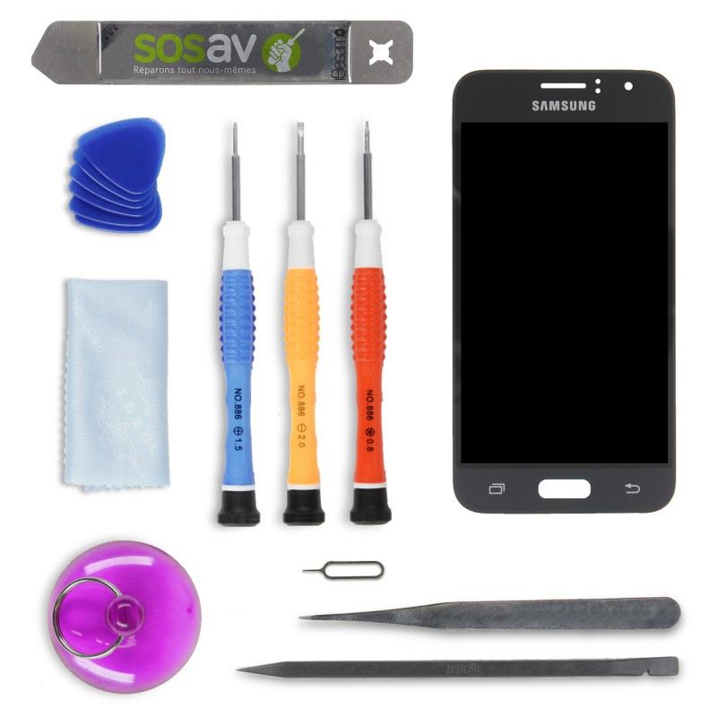 Kit de réparation Ecran complet Noir - Samsung Galaxy J1 (2016)
