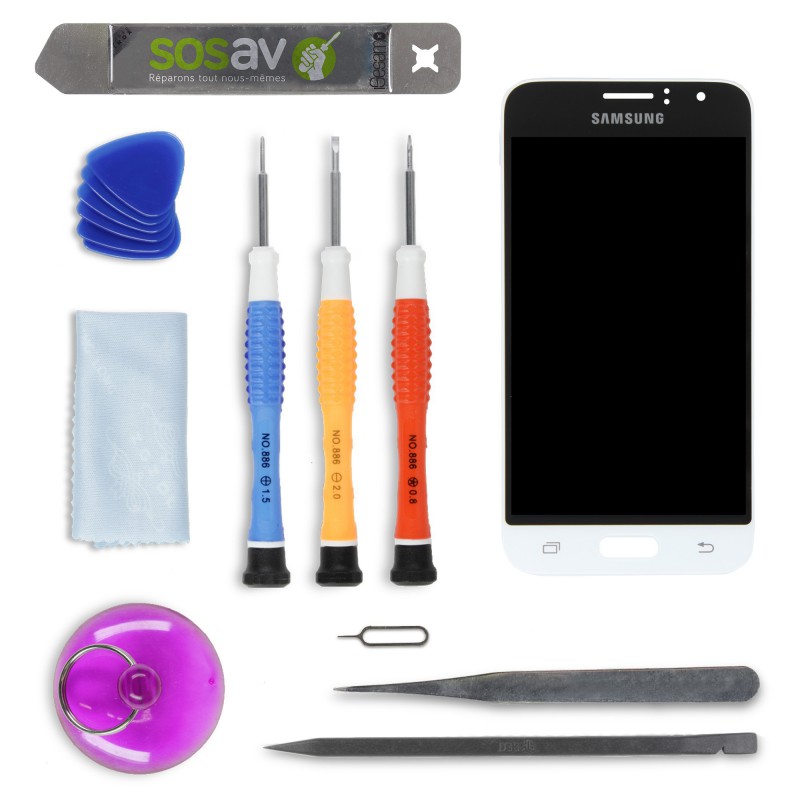 Kit de réparation Ecran complet Blanc - Samsung Galaxy J1 (2016)