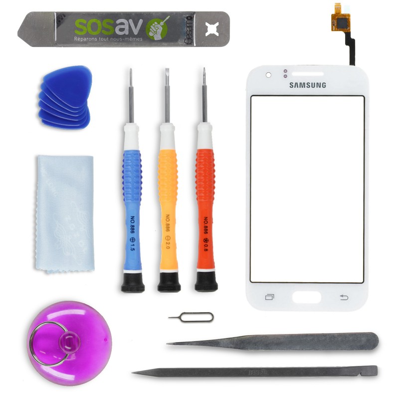 Kit de réparation Vitre tactile Blanche - Samsung Galaxy J1