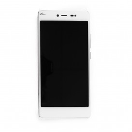 Ecran complet Blanc (LCD + tactile) + châssis rouge (officiels) - Wiko Fever Special Edition